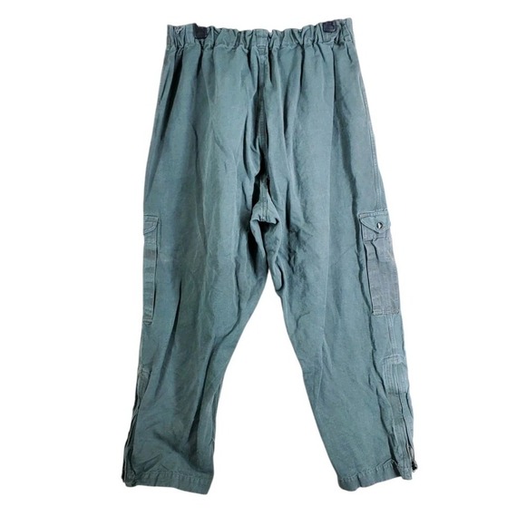 Vtg 80s 90s Military Cargo Pants Mens 38 Green Canvas Hi Rise Baggy (30-38 x29) - Picture 10 of 10